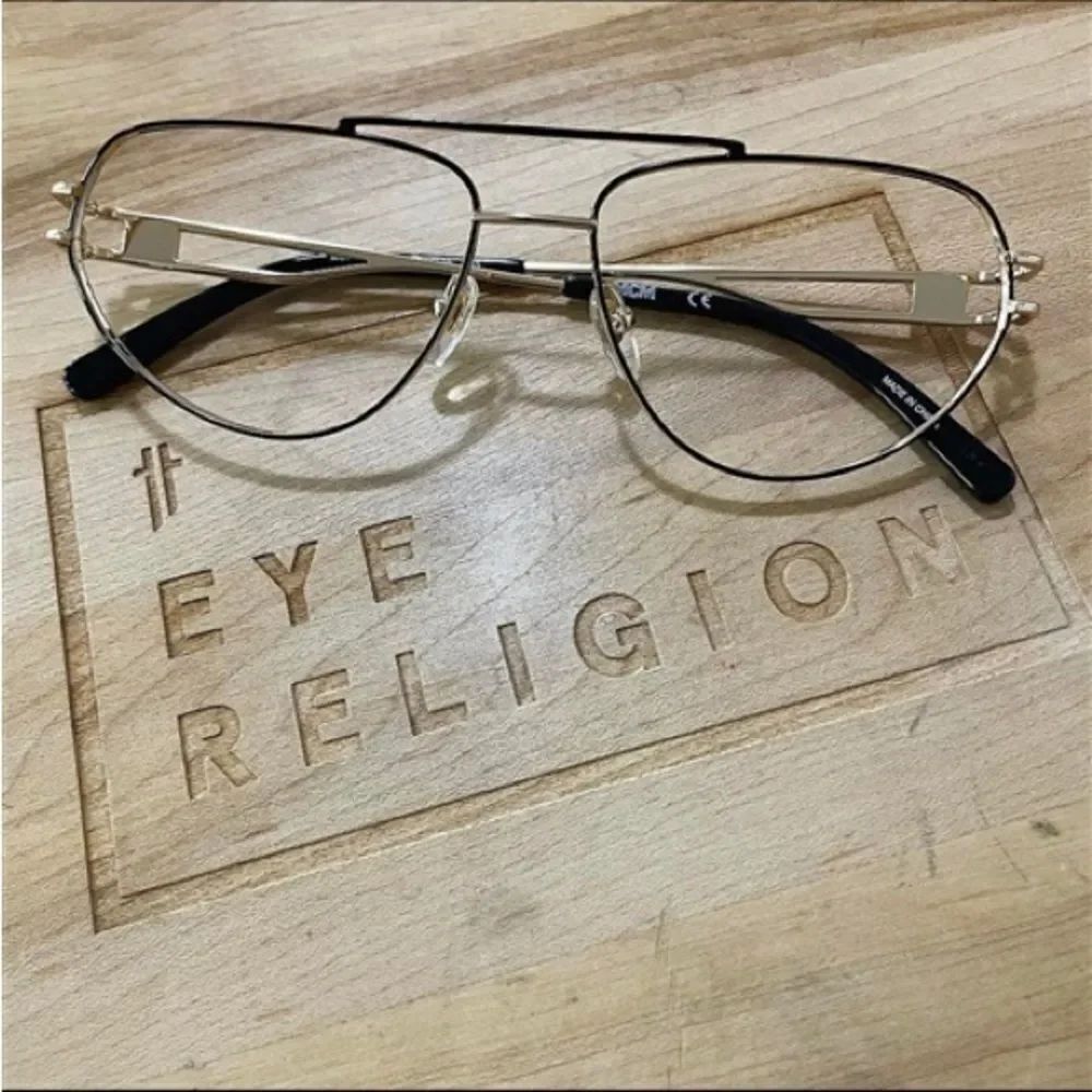 MCM 2129 Gold and Black Aviator Glasses